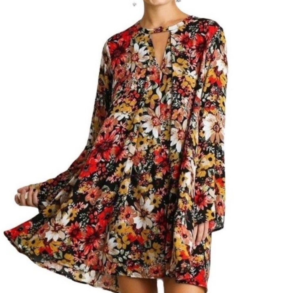 Umgee floral king sleeve swing dress boho